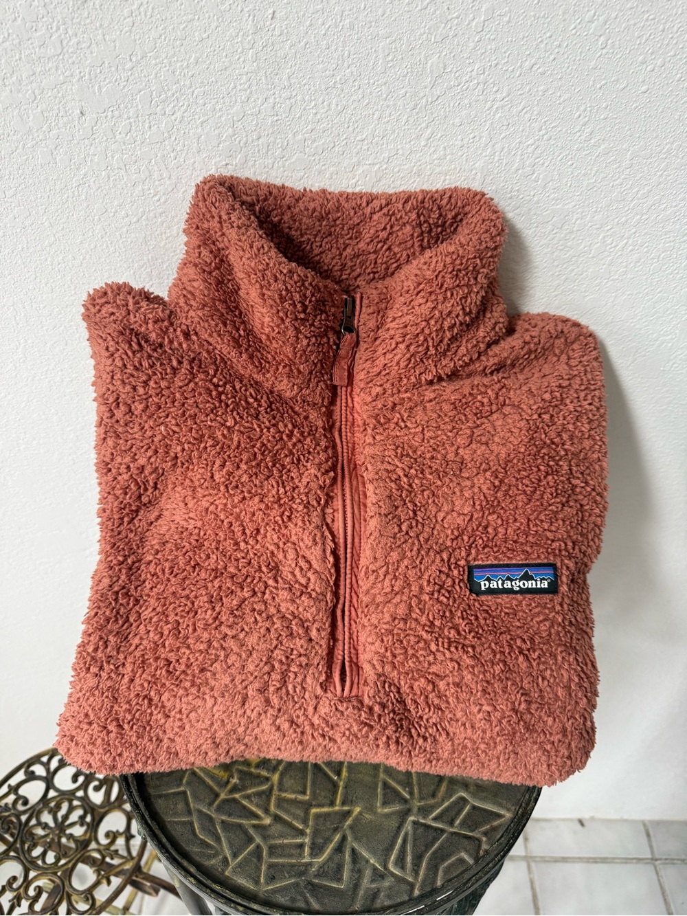 Patagonia Rust Quarter-Zip Sherpa Fleece